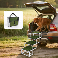 Foldable Dog Ramp For Cars, SUVs, Trucks, Portable Pet Dog Stairs For Large Dogs With Non-Slip Surface Reinforced Design