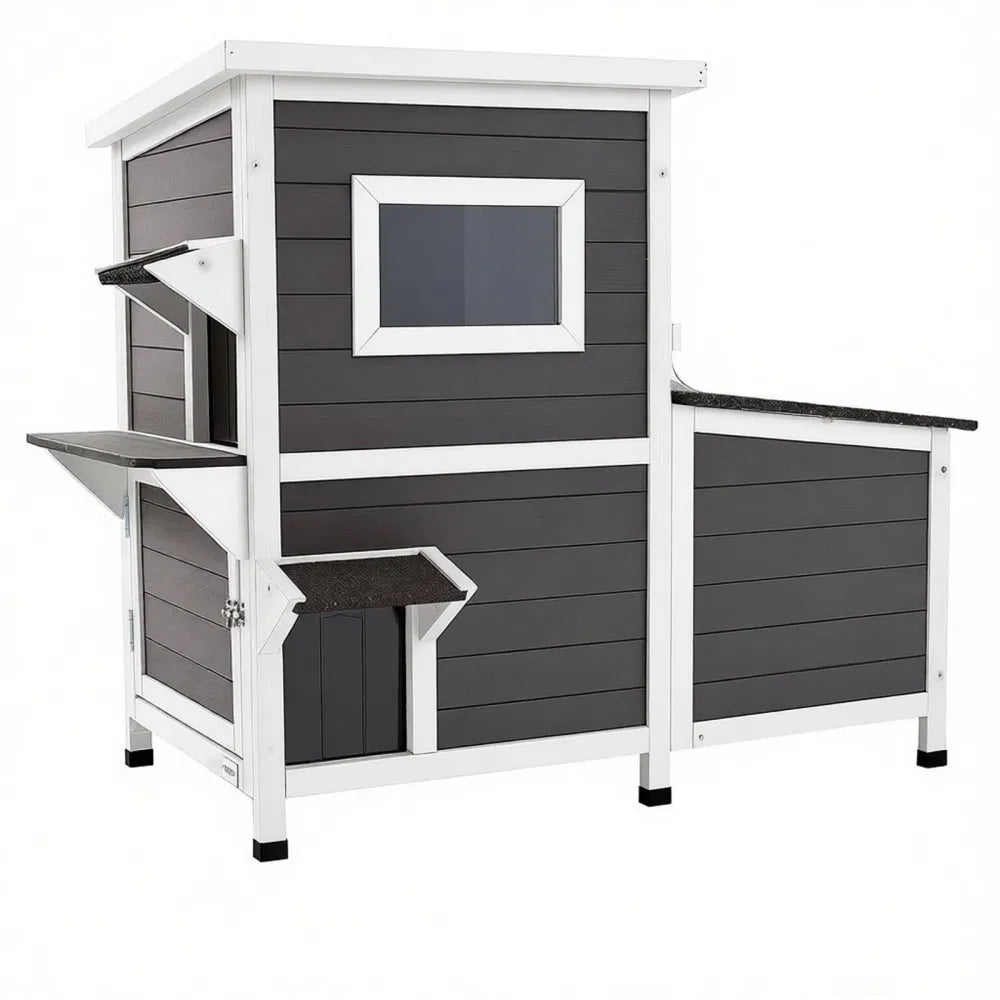 Minimalist Design Cat House with Easy to Clean and Removable Floor for Outdoor