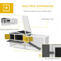 Hutch 2-Story Bunny Cage, Guinea Pig Cage Indoor Outdoor, Small Animal House With Slide Out Tray, For Rabbits, Chickens,