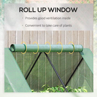 Outsunny Galvanized Raised Garden Bed With Mini Greenhouse Cover, Outdoor Metal Planter Box With 2 Roll-Up Windows For G