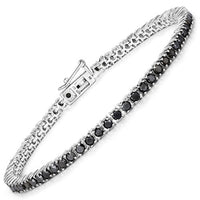 3.15 Carat Genuine Black Diamond .925 Sterling Silver Bracelet