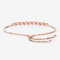 0.89 Carat Genuine Morganite and White Topaz .925 Sterling Silver Bracelet
