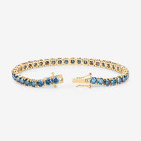 14.33 Carat Genuine Blue Diamond 14K Yellow Gold Bracelet