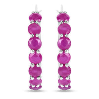 2.80 Carat Genuine Ruby .925 Sterling Silver Earrings