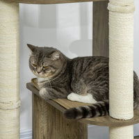 Corner Modern Cat Tree Tall For Climbing, Large Multilevel Cat Tower With Scratching Posts, Small-Fit Kitten Tower With 
