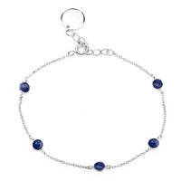 1.50 Carat Genuine Blue Sapphire .925 Sterling Silver Bracelet