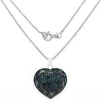 1.25 Carat Genuine Blue Diamond .925 Sterling Silver Pendant