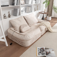 Upholstered Human Dog Bed for Adult & Pets,with 5 Adjustable Position &Massage Pillow, Bean Bag floor sofa with 2 Soft P