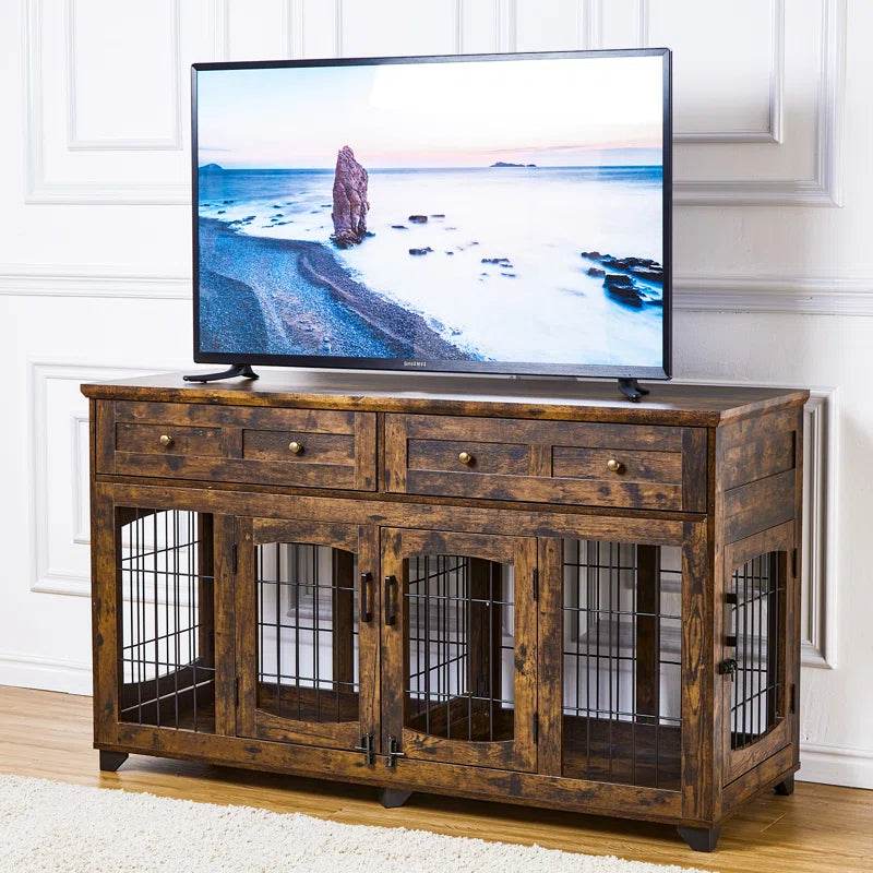 Dog Crate Furniture with Openable Partition - BIG FRENCHIES