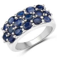 10.40 Carat Genuine Blue Sapphire .925 Sterling Silver 3 Piece Jewelry Set (Ring, Earrings, and Pendant w/ Chain)