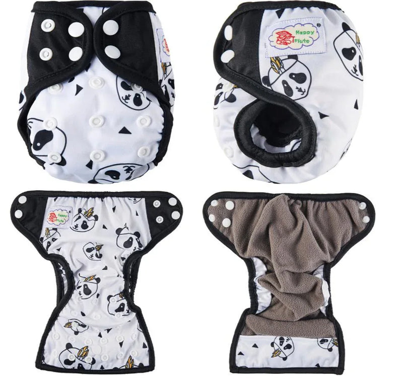 Newborn Pocket Diaper Cloth Diapers Bamboo Charcoal Inner Waterproof PUL Outer Double Gussets Nappies for Baby - BIG FRENCHIES