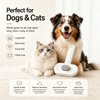 Pet Slicker Brush For Cats & Dogs, Self-Cleaning Grooming Brush With One-Click Hair Removal, Gentle Deshedding Tool For 