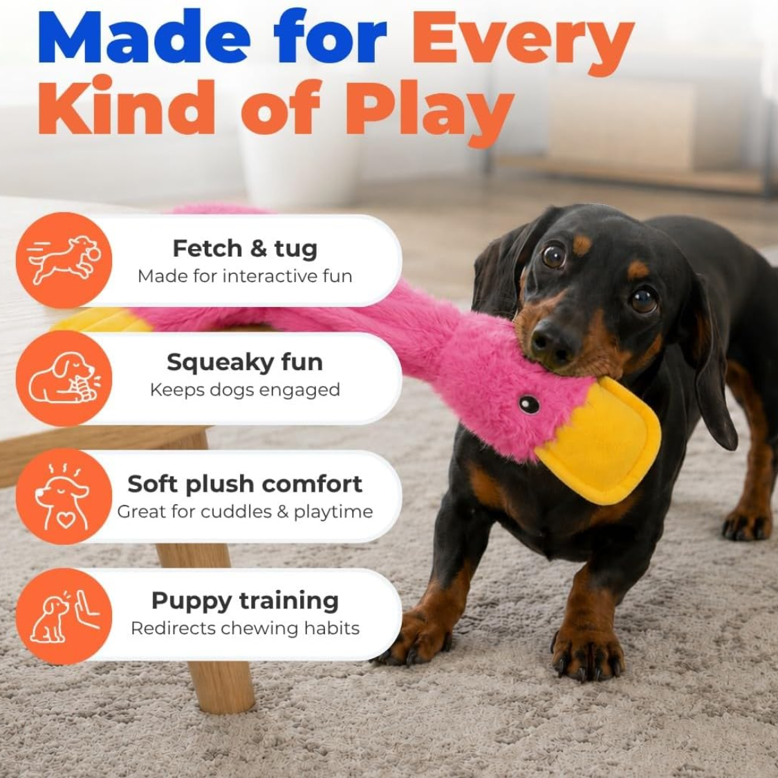 Best Pet Supplies Interactive Squeaky Dog Chew Toy, Ideal Dog Toys For Chewers, Small, Medium Large Dogs, And Fetch Love