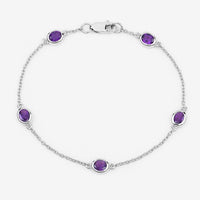 1.70 Carat Genuine Amethyst .925 Sterling Silver Bracelet