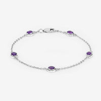 1.70 Carat Genuine Amethyst .925 Sterling Silver Bracelet