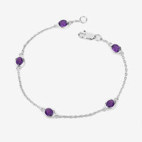 1.70 Carat Genuine Amethyst .925 Sterling Silver Bracelet