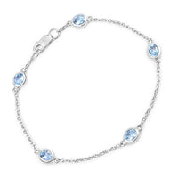 1.80 Carat Genuine Blue Topaz .925 Sterling Silver Bracelet
