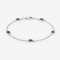 2.25 Carat Genuine Garnet .925 Sterling Silver Bracelet