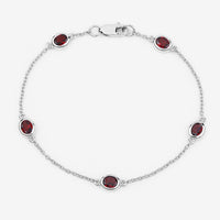2.25 Carat Genuine Garnet .925 Sterling Silver Bracelet