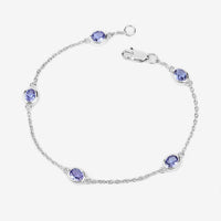 1.65 Carat Genuine Tanzanite .925 Sterling Silver Bracelet