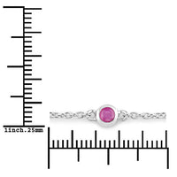 0.65 Carat Genuine Ruby .925 Sterling Silver Bracelet