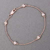 0.45 Carat Genuine Morganite .925 Sterling Silver Bracelet