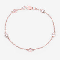 0.45 Carat Genuine Morganite .925 Sterling Silver Bracelet