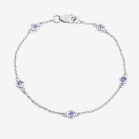 0.50 Carat Genuine Tanzanite .925 Sterling Silver Bracelet