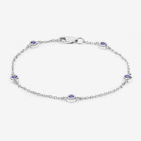 0.50 Carat Genuine Tanzanite .925 Sterling Silver Bracelet