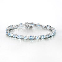 10.06 Carat Genuine Aquamarine .925 Sterling Silver Bracelet