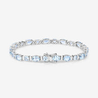 10.06 Carat Genuine Aquamarine .925 Sterling Silver Bracelet