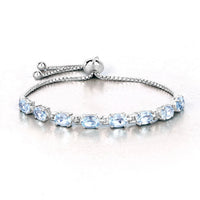 7.60 Carat Genuine Blue Topaz .925 Sterling Silver Bracelet