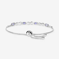 1.79 Carat Genuine Tanzanite and White Topaz .925 Sterling Silver Bracelet
