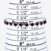 11.62 Carat Genuine Garnet and White Diamond .925 Sterling Silver Bracelet