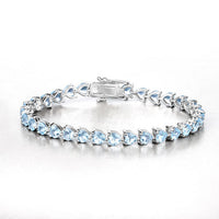 15.50 Carat Genuine Blue Topaz .925 Sterling Silver Bracelet