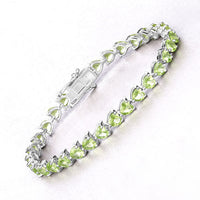 13.64 Carat Genuine Peridot .925 Sterling Silver Bracelet