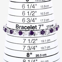 6.59 Carat Genuine Amethyst and White Diamond .925 Sterling Silver Bracelet