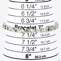 6.74 Carat Genuine Peridot and White Diamond .925 Sterling Silver Bracelet