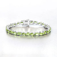 21.37 Carat Genuine Peridot .925 Sterling Silver Bracelet