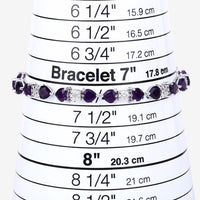 9.56 Carat Genuine Amethyst and White Diamond .925 Sterling Silver Bracelet