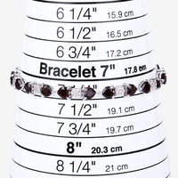 11.10 Carat Genuine Garnet and White Diamond .925 Sterling Silver Bracelet