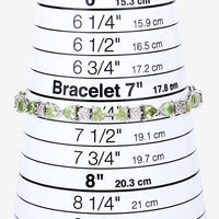 9.78 Carat Genuine Peridot and White Diamond .925 Sterling Silver Bracelet