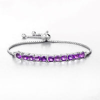 6.05 Carat Genuine Amethyst .925 Sterling Silver Bracelet