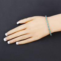 4.98 Carat Genuine Emerald and White Topaz .925 Sterling Silver Bracelet