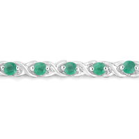 0.72 Carat Genuine Emerald .925 Sterling Silver Bracelet
