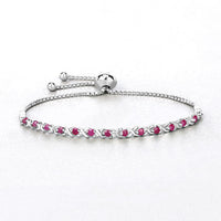 0.88 Carat Genuine Ruby .925 Sterling Silver Bracelet