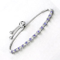 0.91 Carat Genuine Tanzanite .925 Sterling Silver Bracelet