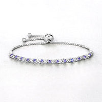 0.91 Carat Genuine Tanzanite .925 Sterling Silver Bracelet
