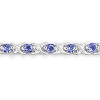 0.91 Carat Genuine Tanzanite .925 Sterling Silver Bracelet