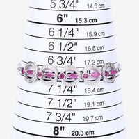 1.65 Carat Genuine Ruby and White Diamond .925 Sterling Silver Bracelet